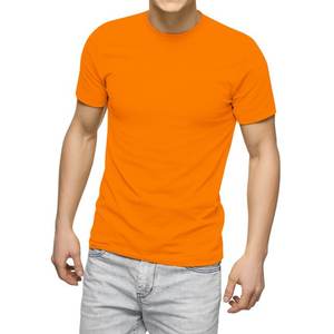 T-shirt à manches courtes col rond pour homme en coton uni disponible en grandes tailles - Product Image 1