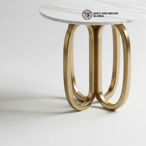Luxury Round White Marble Top <b>Stool</b> <b>with</b> Gold Stainless Steel Base Modern Decorative Side <b>Table</b> for Hotel and Home Decor - Product Image 5