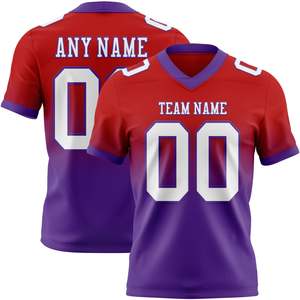 Camiseta de Fútbol Roja Personalizada, Malla Blanca y Morada, Diseño Auténtico, Diseñada para un Rendimiento, Comodidad y Destaque Atlético - Product Image 1