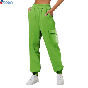 Nouveau design, dernière collection : Pantalon cargo pour femme, taille haute, avec cordon élastique, coupe large, décontracté, style workwear - Product Image 1