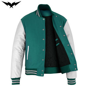 Chaqueta Universitaria de Béisbol Tipo Bomber Personalizada con Bordado, Chaqueta Universitaria de Poliéster para Hombre en Colores Sólidos - Product Image 2