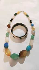 Rose Gold Resin Necklace From India Rhodium Plated with Screw Lock Customizable for Weddings Parties Engagements - Product Image 2