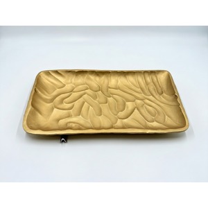 Bandeja Decorativa de Metal Fundido con Patrón Ondulado Orgánico, Plato de Servir Premium y Base para Macetas, Decoración Moderna para el Hogar, WB INC India - Product Image 3