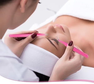 Pinzas Profesionales para Pestañas, Pinzas de Precisión para Extensión de Pestañas, Herramienta de Belleza de Acero Inoxidable para Uso en Salón y en Casa - Product Image 4