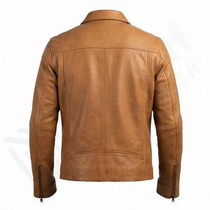 Chaqueta de Moda para Motociclistas, Estilo Cuello Alto con Cinturón, Acabado en Cuero Semi Anilina, Equipo de Protección para Motociclismo en Color Personalizado - Product Image 2