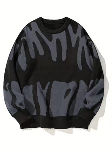 Suéter de punto acolchado para hombre, estilo casual, cálido para invierno, nuevo, antipilling, con logo frontal, cuello redondo, a la moda - Product Image 3