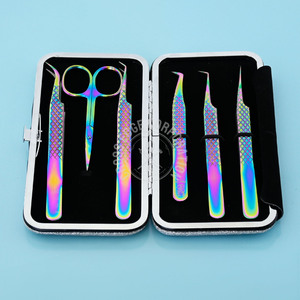 Las mejores pinzas de aislamiento de extensión de pestañas curvas Pinzas de pestañas de punta de fibra Mega Volumen 45 Pinzas de 90 grados para pestañas encarnadas - Product Image 1