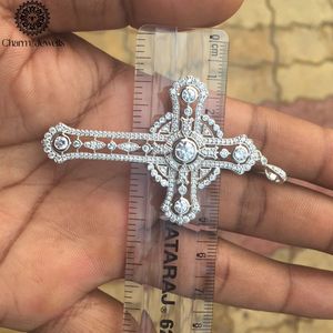 Charm_Jewells Pendentif en Argent 925 avec Tête de Balle en Moissanite Taille Brillant Certifiée IGI, Plaqué Or, Bijou Hiphop pour Homme - Product Image 6