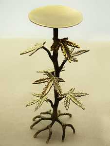 Support pour bougies chauffe-plat en forme de feuilles avec motif arbre, décoration d'intérieur durable - Product Image 1