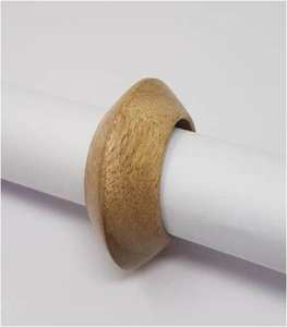 Anneau de serviette en bois entrelacé moderne, fait main, en bois naturel, double boucle, pour la décoration de table de mariage ou de restaurant. - Product Image 4