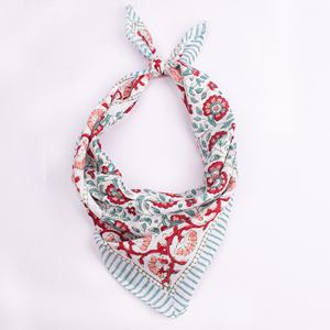 Bandana unisexe en coton biologique rayé bleu et blanc pour le printemps et l'été, 53x53cm, écologique - Product Image 1