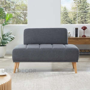 UrbanNest Modern Fabric Armless Loveseat <b>Sofa</b> Compact Upholstered Seating Bench for Living Room Bedroom Office Decor - Product Image 1