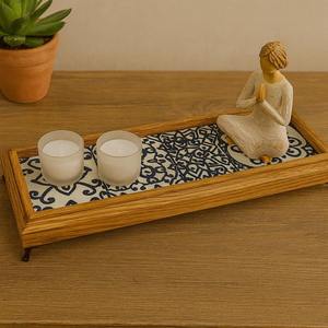 Bandeja de madera impresa para desayuno en la cama, bandeja impresa para servicio de comida matutina, bandeja de servicio al por mayor para uso doméstico y en la cocina - Product Image 3