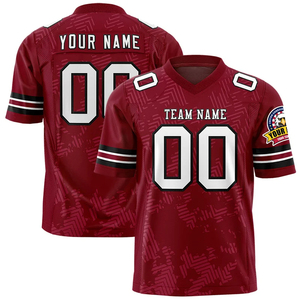 Maillot de football américain personnalisé BRG pour homme, col en V, manches courtes, impression sublimée, nom de l'équipe, n'importe quel nom, polyester respirant - Product Image 2