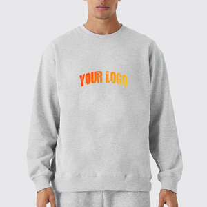 New Fashion <b>Design</b> 100% Cotton Crewneck Pullover Sweatshirt Breathable Warm Winter Fleece Oversized Embroidered Sweatshirts - Product Image 4