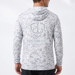 Sudadera con Capucha de Pesca para Hombre, Personalizada, Ligera, de Poliéster, Manga Larga, Camuflaje, Protección Solar UPF 50+, Transpirable, Absorbe la Humedad - Product Image 2
