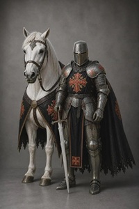 Conjunto de Armadura Completa de Caballero Real: Barbuta de Acero Suave, Disfraz de Cosplay ANAS AHMAD - Product Image 2