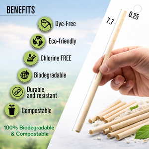 Pajitas de Papel Kraft 100% Compostables de Alta Calidad, Aptas para Alimentos, para Bebidas Frías y Té de Burbujas, para Fiestas - Product Image 2