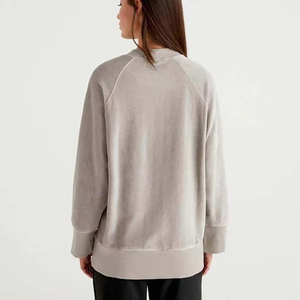 High Performance Women Winter Printed Drop Shoulder 100% Cotton Fleece Oversized <b>Sweatshirt</b> with Front Logo Breathable Wholesale - Product Image 6