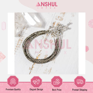 Joyería de Moda de Lujo, Tobillera Ajustable de Cristal de Pirita Facetada de 2 mm, Ligera, Versátil y de Alta Calidad - Product Image 2