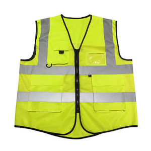 Gilets de sécurité haute visibilité personnalisables avec poches zippées réfléchissantes – Vêtements de travail – Prix de gros - Product Image 6