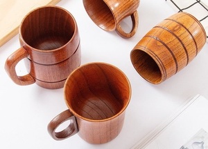 Mug en bois naturel, fabriqué à la main à partir de bois massif, mug à café rustique, réutilisable, écologique, pour la maison, les restaurants et les cafés. - Product Image 4