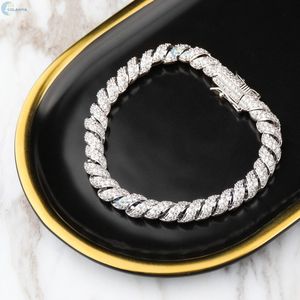 Pulsera de cuerda trenzada con diamantes cultivados en laboratorio, pulsera con incrustaciones de diamantes, pulsera hip hop personalizada para él - Product Image 6