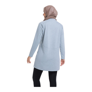 Robe Sweatshirt Modeste à Manches Longues pour Femme, Couleur Unie, Respirante, UPF50+, Vêtement de Fitness et Yoga, Coupe Classique, Écologique, Extensible dans les Quatre Sens - Product Image 2