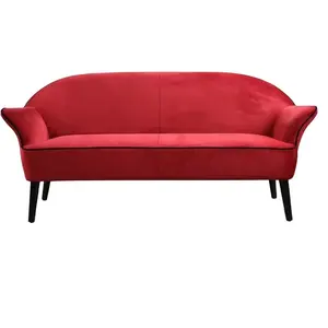 Diseños clásicos modernos Color rojo terciopelo PU tela muebles de sala de estar Europa tela Chesterfield sofá para el hogar