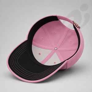 Casquette de baseball personnalisée bicolore rose et noir avec logo brodé en 3D, ajustable, pour toutes les saisons - Product Image 3