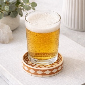 Wholesale Bone Inlay Handmade Modern Eco-Friendly Round Tea Coaster Safe for Indian Home Use <b>Mats</b> & Pads - Product Image 3