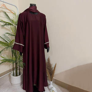 Nouvelle Abaya islamique décontractée et modeste à prix abordable, style Dubaï, en lin et polyester respirant, légère, longueur ras du sol, pour femmes musulmanes - Product Image 5