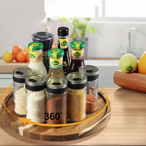 Wood Lazy Susan <b>Turntable</b> for <b>Table</b> Kitchen Rustic <b>Turntable</b> Organizer Kitchne Decorative for Countertop Cabinet or Centerpieces - Product Image 3