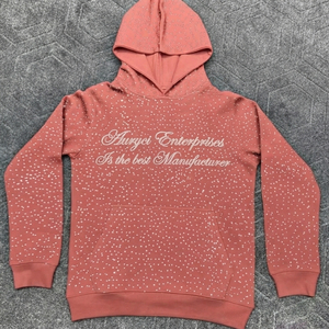 Sudadera con capucha de peso pesado, desgastada y lavada al ácido para niños, al mejor precio, sudadera con capucha de hombros caídos con pedrería para hombre, todos los colores disponibles - Product Image 2