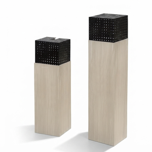 Quemador de Incienso Moderno de Madera y Metal Negro Perforado, Diseño de Torre Elegante para Decoración Contemporánea del Hogar y Hoteles - Product Image 4