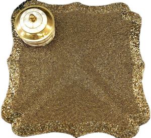 Top Quality Handmade Handcrafted Decorative Gold Beaded Placemat at Very Low Budget Discounted Price - Product Image 2