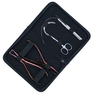 Complete Hair Extension Tools Kit Flat Crimping <b>Beads</b> Removal Plier Hook Loop Tool Mini Scissor Curved <b>Needle</b> Accessories Set - Product Image 1