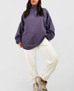 Sweat à capuche décontracté pour femme, fermeture éclair sur le devant, coupe ample, broderie 3D, 100% coton respirant, streetwear - Product Image 4