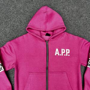 Sudadera con Capucha y Cremallera para Hombre REXFIT SPORTS, Logotipo Estampado en la Parte Delantera, Mangas con Estampado, Unisex, Felpa, Informal, Ropa de Otoño, Servicio OEM, 100% Algodón - Product Image 2