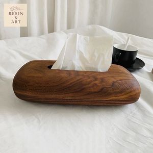 Boîte à mouchoirs en bois vintage faite à la main, design original, décoration pour table basse et table à manger - Product Image 2