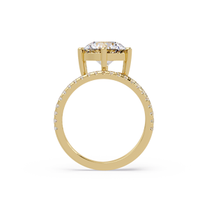 Anillo de compromiso de lujo con diamante solitario redondo de 1, 2 o 3 quilates, certificado IGI, cultivado en laboratorio, para mujer, en oro puro de 14K o 18K. - Product Image 3