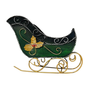 Trineo de Papá Noel de Navidad de hierro y metal para decoración de escritorio con color rojo y dorado a un precio asequible de proveedor de confianza - Product Image 6