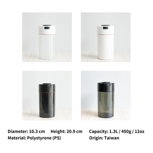 Conteneur de stockage alimentaire moderne 3-en-1 en forme de cylindre, scellé sous vide, moulé par injection, 1,3 L, hermétique, pour cuisine, céréales, noix, qualité alimentaire - Product Image 2