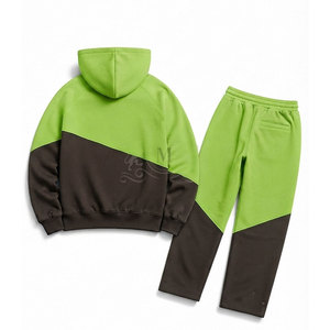Conjunto Deportivo Unisex con Capucha y Bloques de Color, 100% Algodón, 450 g/m², Sudadera Casual con Bolsillos y Cordón Ajustable - Product Image 5
