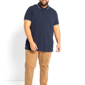 Polo pour homme 100% Coton, respirant, à manches courtes, uni, grande taille - Product Image 2