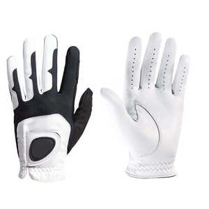 Gants de golf professionnels en cuir de qualité supérieure, doux, pour l'entraînement, avec grip thermique personnalisé, couleurs noir et blanc, en peau de mouton, pour le sport, vente en gros - Product Image 1