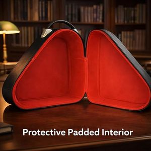 Masonic Chapeau Case - <b>Black</b> Leather Closure type Zipper Fit type Fitted Pattern Solid leather-type material, - Product Image 5
