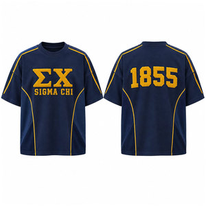 เสื้อยืดคอกลมแขนสั้น Sigma Chi 1855 ลายบล็อกสี สำหรับผู้ชาย สไตล์ลำลอง ทรงปกติ ผ้าถักโพลีเอสเตอร์ - Product Image 4