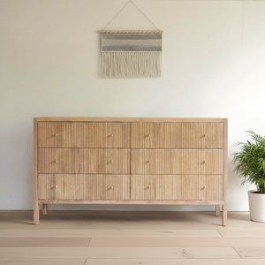 Meuble de rangement Angelina, style européen moderne, en teck massif, 6 tiroirs, pour salon - Product Image 3