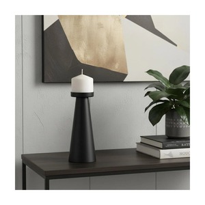 AWE Matte <b>Black</b> Cylindrical Pillar <b>Candle</b> <b>Holder</b> for Home Decoration <b>Metal</b> Material Christmas - Product Image 3